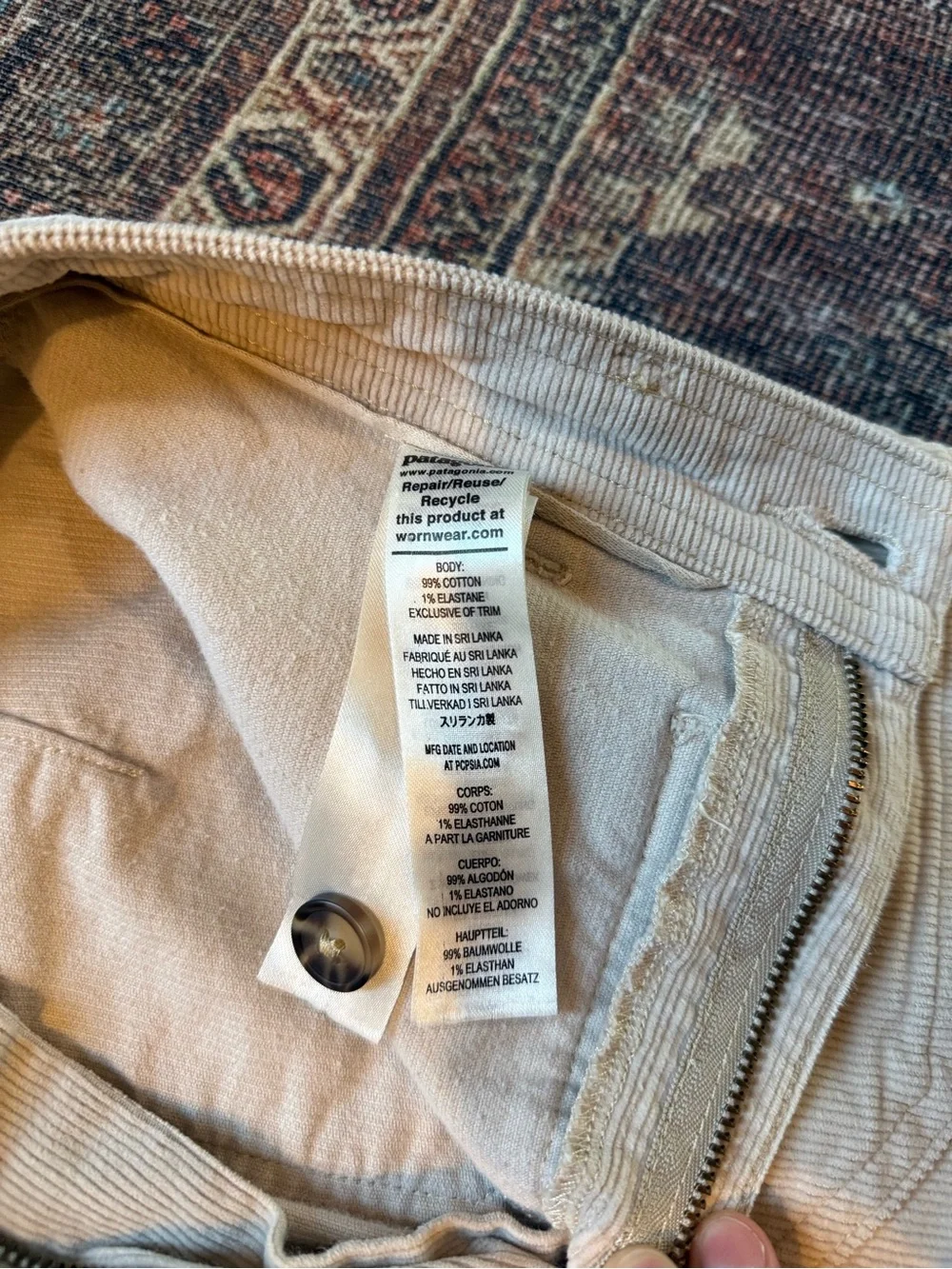 Patagonia Wide Leg Pants in Light Tan/Cream